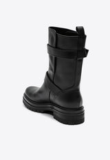 Gianvito Rossi Thiago Leather Biker Boots G73004CLN/P_GIANV-NERO Black