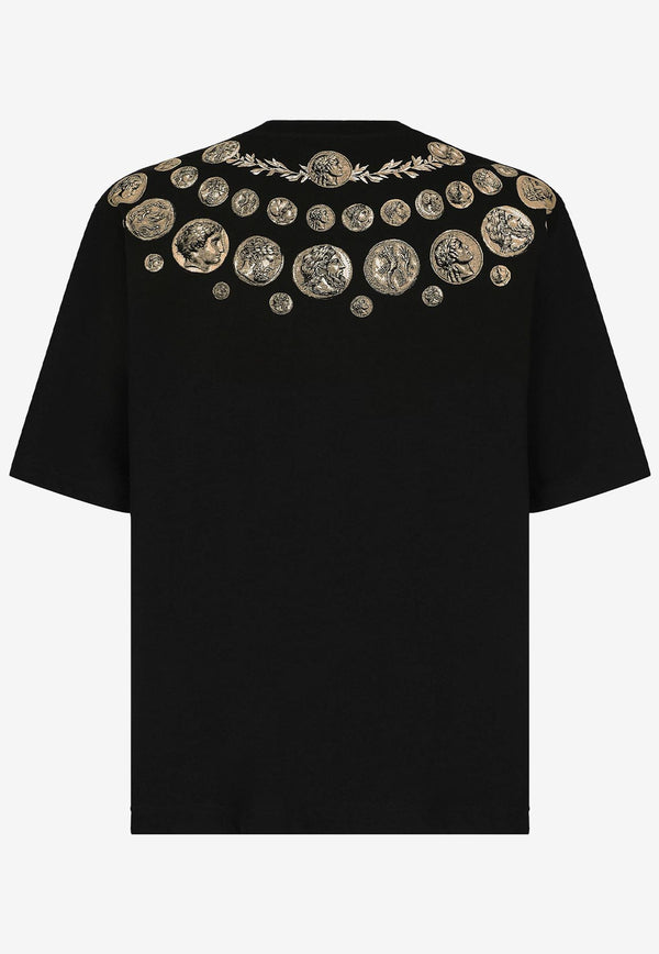 Dolce & Gabbana Coin-Print Crewneck T-shirt Black G8PB8T HU7PM HN4RG