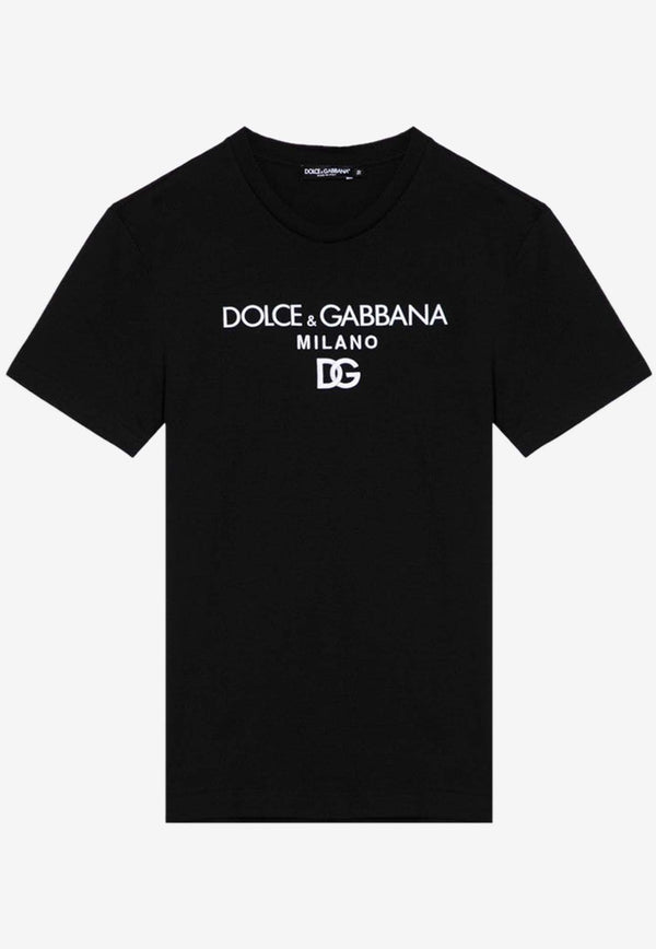 Dolce & Gabbana Logo Print Crewneck T-shirt Black G8PD7ZG7B9X/P_DOLCE-N0000