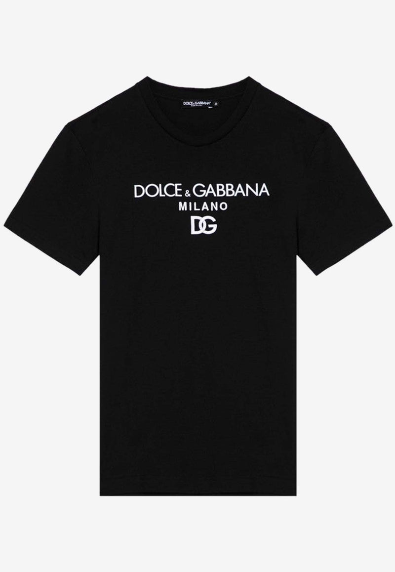 Dolce & Gabbana Logo Print Crewneck T-shirt Black G8PD7ZG7B9X/P_DOLCE-N0000