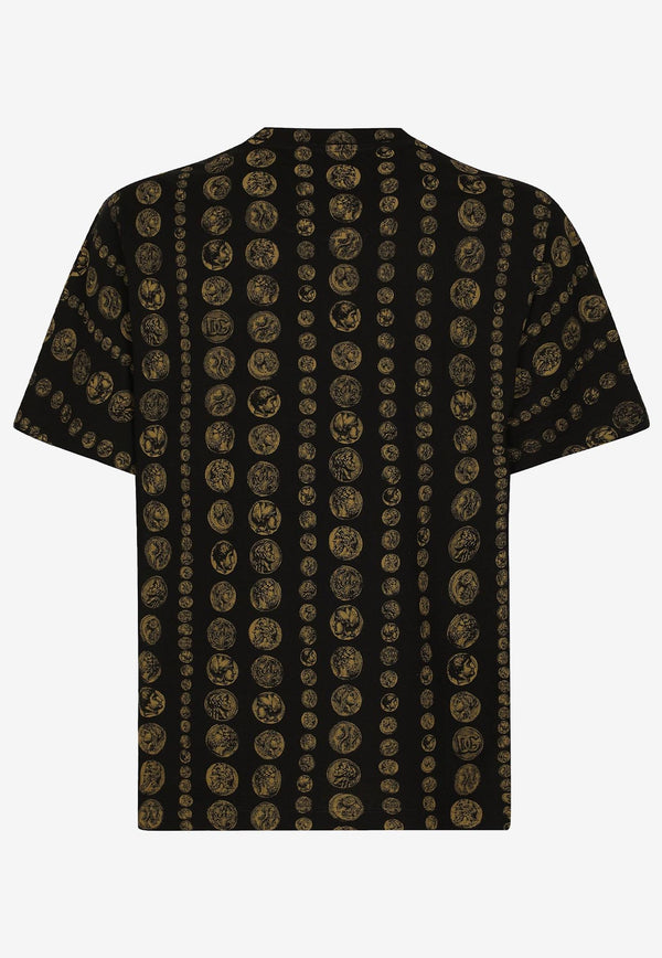 Dolce & Gabbana All-Over Coin Print T-shirt G8PN9T G7JGU HN4PG Black