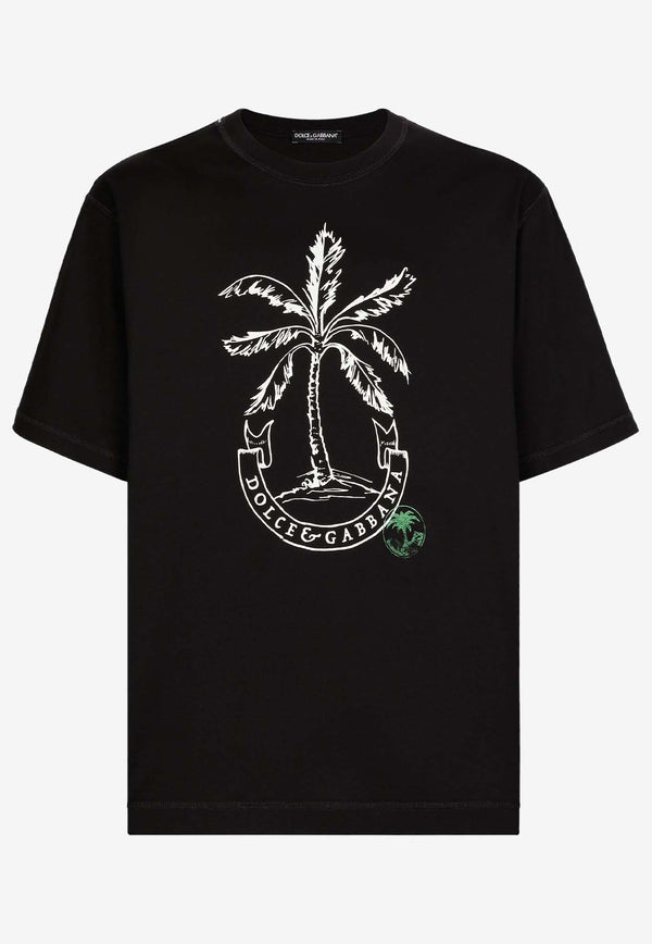 Dolce & Gabbana Banana Tree Print T-shirt Black G8PN9T G7K1V N0000