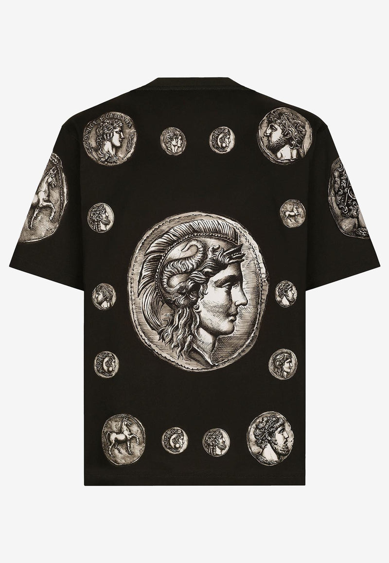 Dolce & Gabbana Coin Print Short-Sleeved T-shirt G8PN9T HI79Q HM4RF Brown