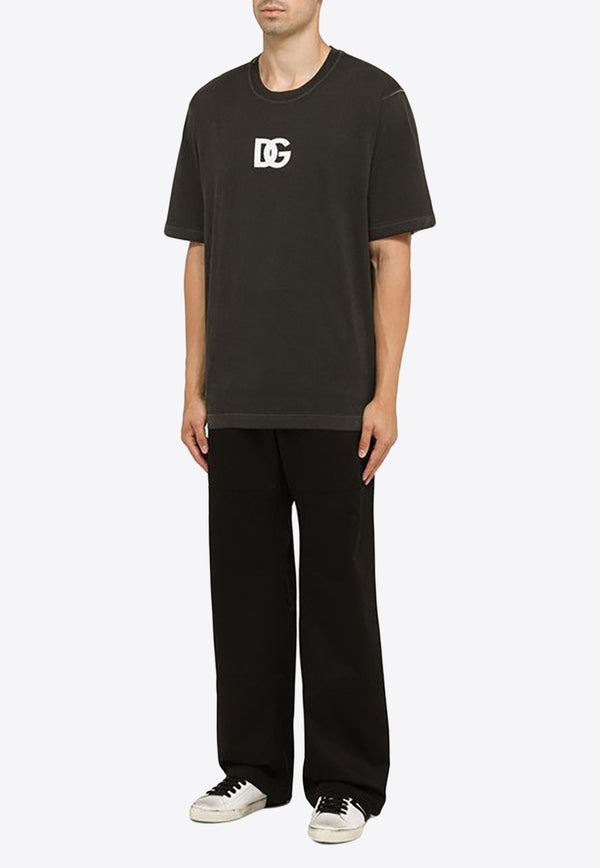 Dolce & Gabbana Washed-Out Logo Monogram T-shirt Black G8PN9TG7JJ8/N_DOLCE-N0000