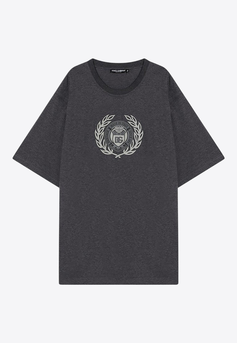 Dolce & Gabbana DG Laurel Print T-shirt Gray G8PN9TG7O2D/Q_DOLCE-S8292