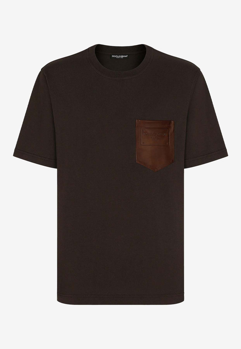 Dolce & Gabbana Logo Short-Sleeved T-shirt G8PN9Z G7M3I M3977 Brown