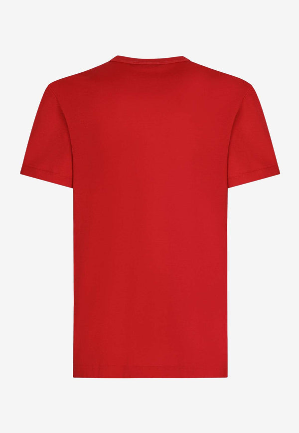 Dolce & Gabbana Logo Plaque Crewneck T-shirt Red G8PT1T G7F2I R2254