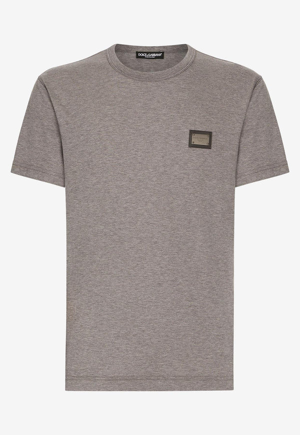Dolce & Gabbana Logo Short-Sleeved T-shirt G8PT1T G7F2I S8291 Gray