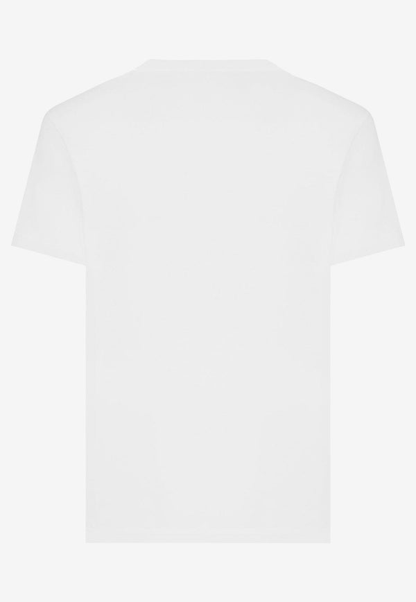 Dolce & Gabbana Logo V-neck T-shirt G8PT2T G7F2I W0800 White
