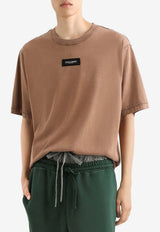 Dolce & Gabbana Logo Patch Faded T-shirt Brown G8RI4T G7P1O M0672