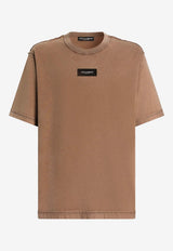 Dolce & Gabbana Logo Patch Faded T-shirt Brown G8RI4T G7P1O M0672