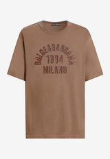 Dolce & Gabbana Leather Logo Patch T-shirt Brown G8RI4Z G7POL M0672