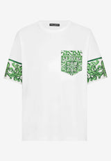 Dolce & Gabbana Majolica Print Short-Sleeved T-shirt G8SB2T G7NUN W0800 White