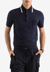 Dolce & Gabbana Embroidered Logo Technical Piqué Polo T-shirt Navy G8SW8Z HU7WZ B0665