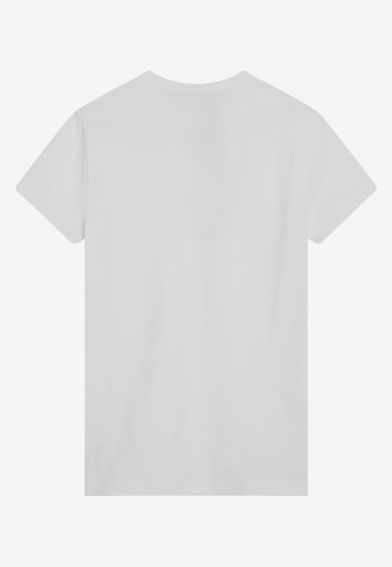 Dolce & Gabbana Logo Embroidered Slim T-shirt White G8SX0ZG7PIY/R_DOLCE-W0800