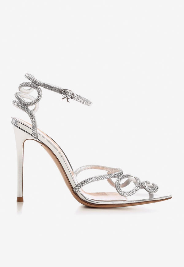 Gianvito Rossi 105 Crystal-Embellished Pumps Silver G95447 15RIC PULTRSS BURMA METAL TRASP SILVE