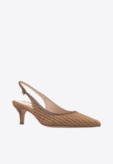 45 Woven Raffia Slingback Pumps