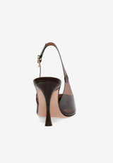 Gianvito Rossi Diana 85 Plexi Slingback Pumps Brown G95542.85LAC.GSVBROB BROWN BROWN