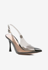 Gianvito Rossi Diana 85 Plexi Slingback Pumps Black G95542.85LAC.GSVFUNE BLACK
