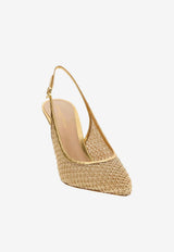 Gianvito Rossi Nikki 120 Metallic Mesh Slingback Pumps Gold G95628 95RIC INKMEKM GOLD