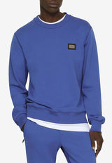 Dolce & Gabbana Logo Plaque Crewneck Sweatshirt Blue G9ABJT G7F2G BA232