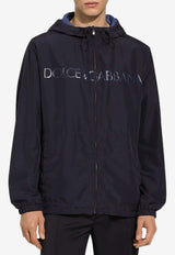 Dolce & Gabbana Logo Reversible Windbreaker Jacket Blue G9AHBT FUMQ7 B3895