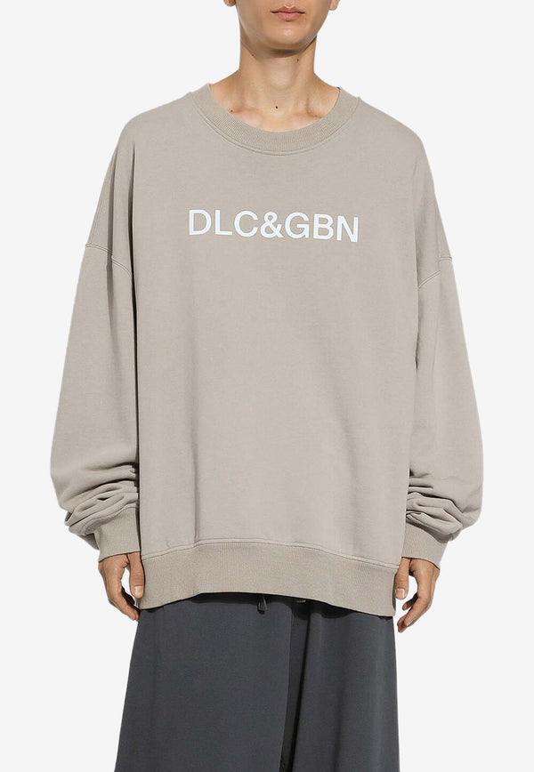 Dolce & Gabbana Logo Print Oversized Sweatshirt Gray G9AQVT G7M8G N0634
