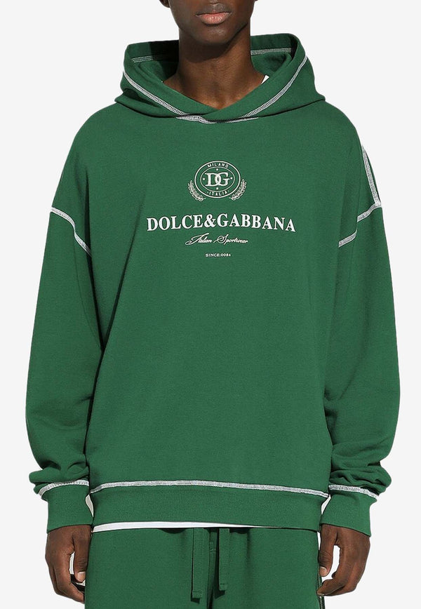 Dolce & Gabbana Logo Print Hoodie G9BDXZ G7NON V0403 Green