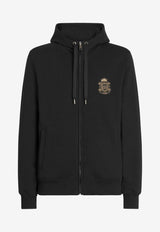 Dolce & Gabbana Coat of Arms Zip-Up Sweatshirt Black G9BGDZ G7PZT N0000