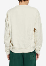 Dolce & Gabbana Logo Patch Vintage Sweatshirt White G9CAKT G7P1R W0802