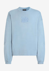 Dolce & Gabbana DG Logo Patch Oversized Sweatshirt Light Blue G9CCXZ G7P0W B1581