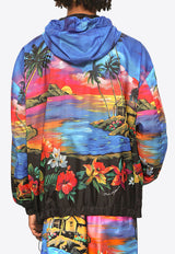 Dolce & Gabbana Hawaiian Print Windbreaker Jacket Multicolor G9ZD9T FPSHP HH4JL