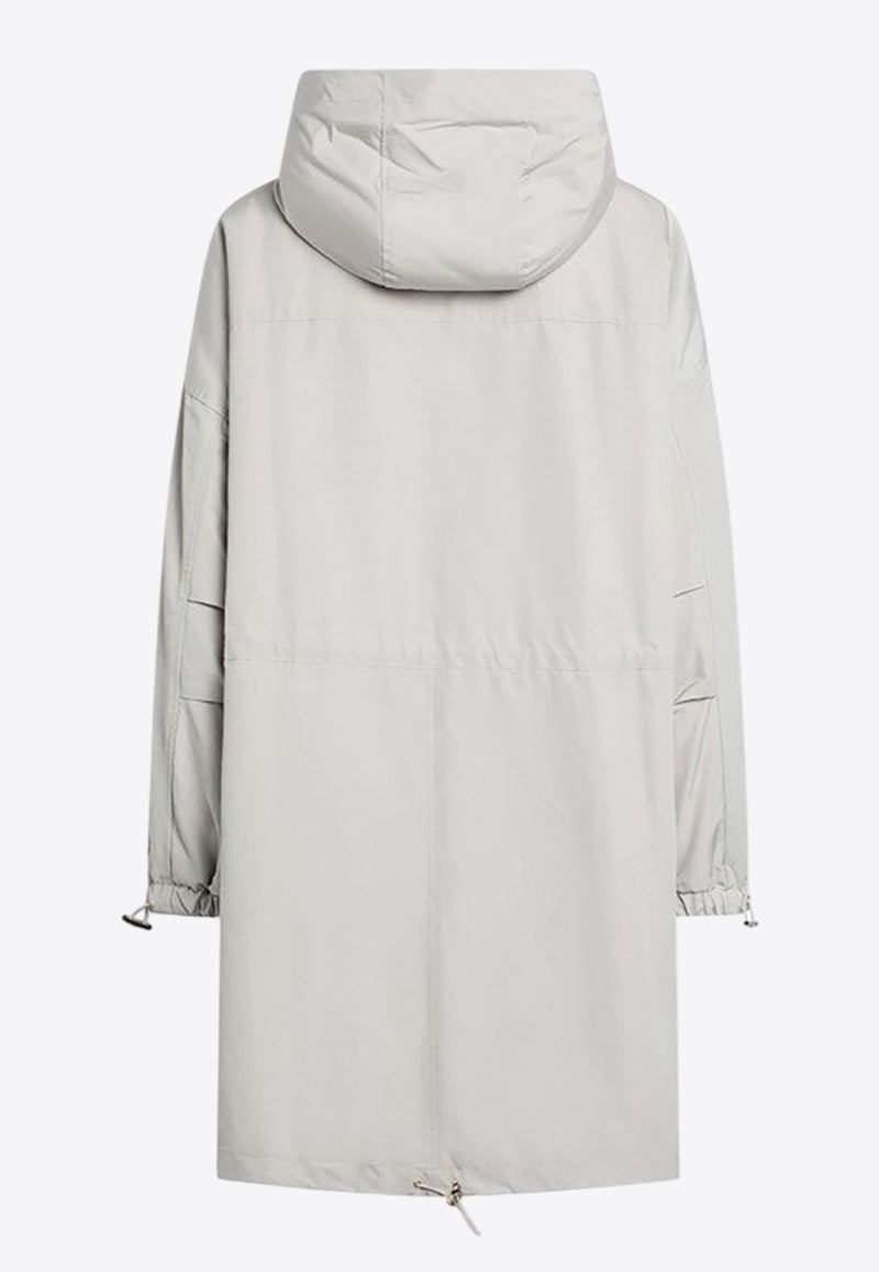 Max Mara Gail Hooded Zip-Up Parka with Drawstrings Beige GAILCO/R_MAXMS-001