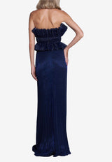 L'IDEE Gala Maxi Plisse Skirt  Navy GALSK023MSNAVY