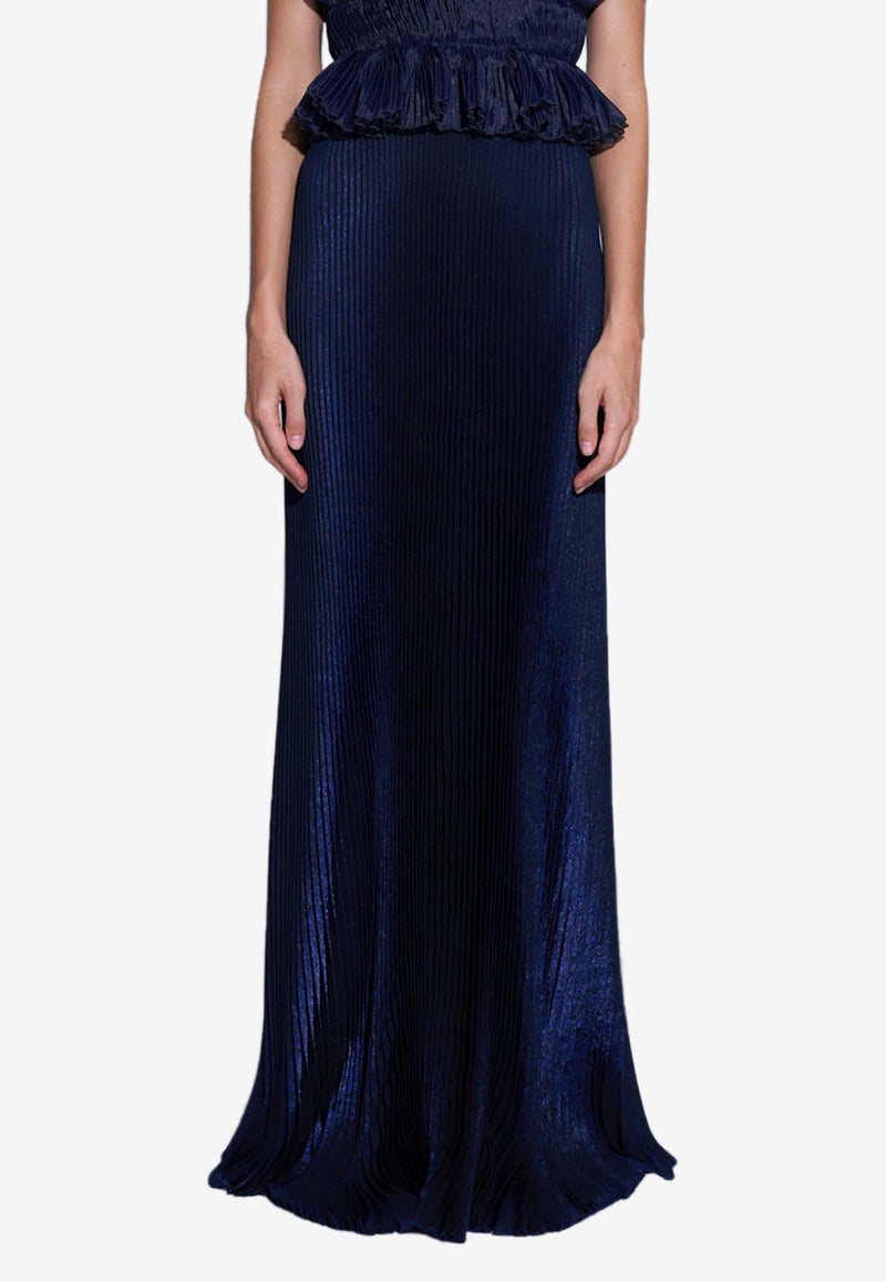 L'IDEE Gala Maxi Plisse Skirt  Navy GALSK023MSNAVY