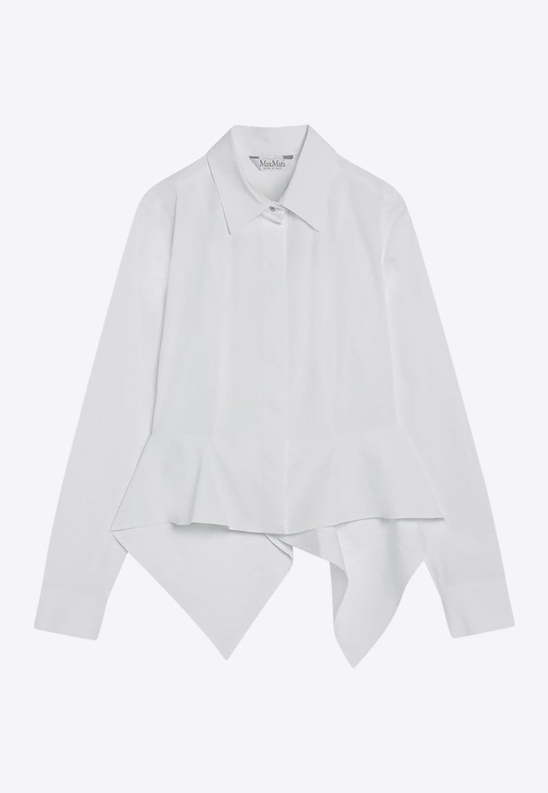 Max Mara Gamma Long-Sleeved Asymmetric Shirt White GAMMACO/R_MAXM-001