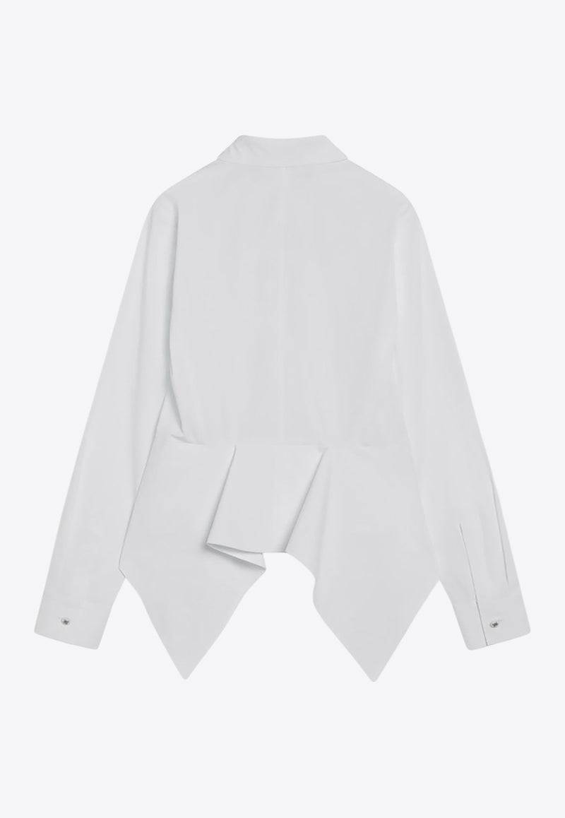 Max Mara Gamma Long-Sleeved Asymmetric Shirt White GAMMACO/R_MAXM-001