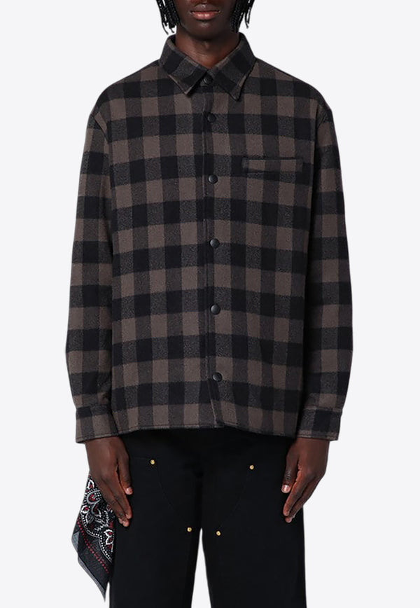 Destin Plaid Check Wool Cashmere Overshirt Gray GARYTHWO/P_DESSR-PE