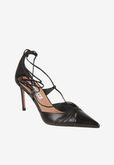 Aquazzura Gabi 85 Leather Pumps GBIMIDP0-NNG000 BLACK