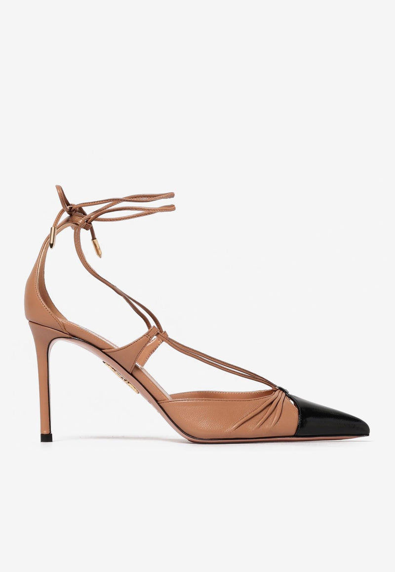 Aquazzura Gabi 85 Leather Pumps GBIMIDP0-NNGPPB POWDER PINK