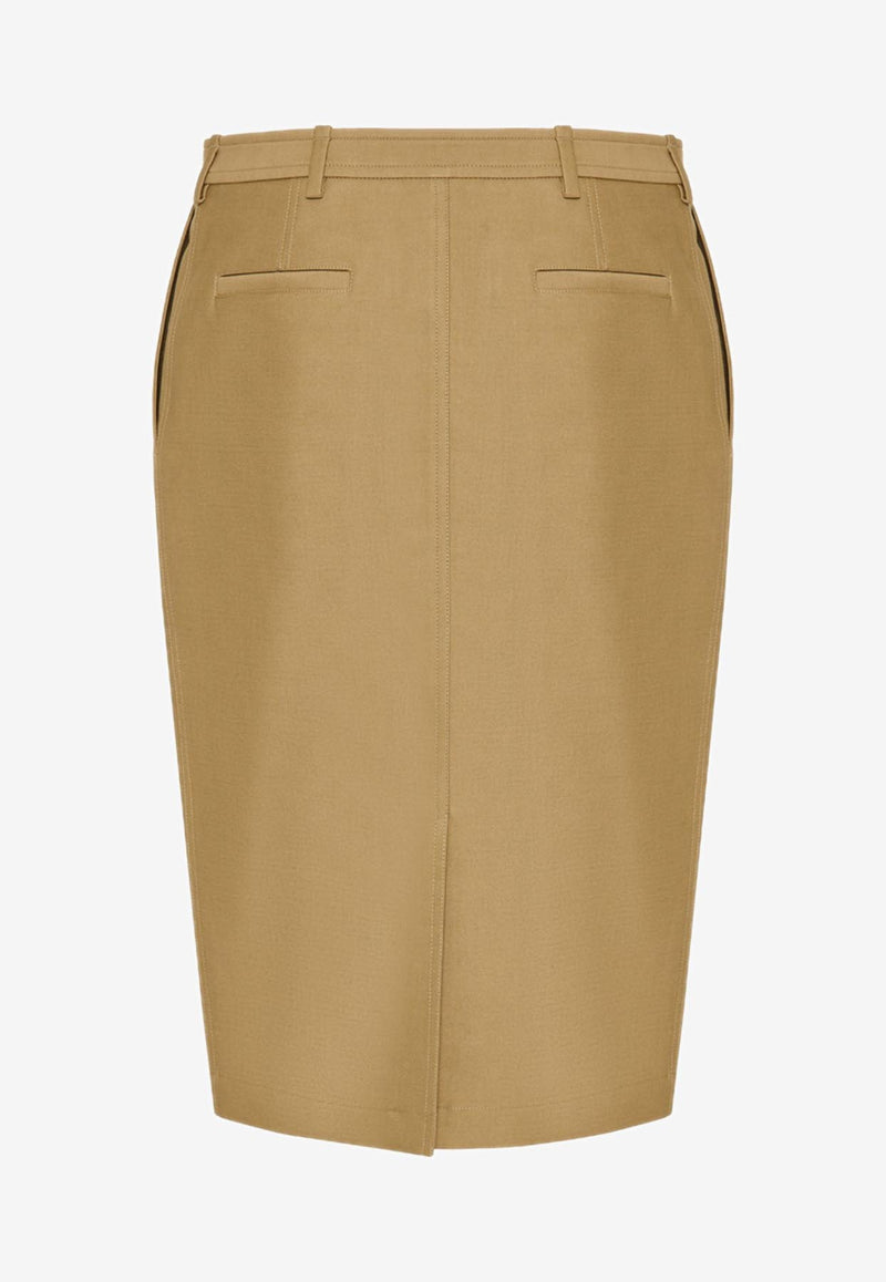 Tom Ford Pencil Midi Skirt GC5768-FAX1402 FG510 Brown