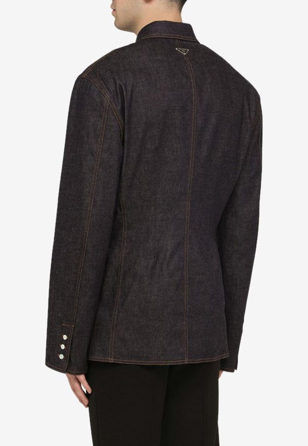 Prada Denim Shirt Jacket Blue GEB245AAO14FV/O_PRADA-F0008