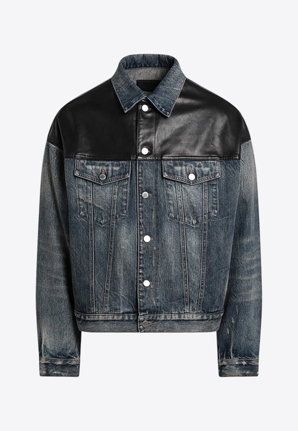 Prada Denim and Leather Jacket Blue GEB257AA11638/R_PRADA-F0008