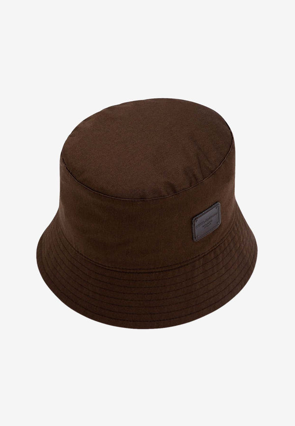 Dolce & Gabbana Logo Bucket Hat GH878A FUEFE M0696 Brown