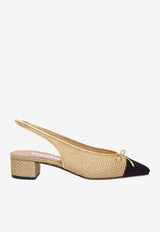 Aquazzura Gioia 35 Mesh Slingback Pumps Gold GIHMIDL0-CGPGBK GOLD/BLACK