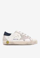 Golden Goose DB Kids Girls Super-Star Distressed Sneakers with Suede Star Patch White GJF00102.F000414.10303_WHITE MULT