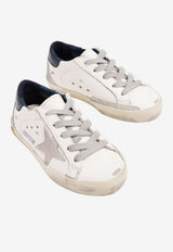 Golden Goose DB Kids Girls Super-Star Distressed Sneakers with Suede Star Patch White GJF00102.F000414.10303_WHITE MULT