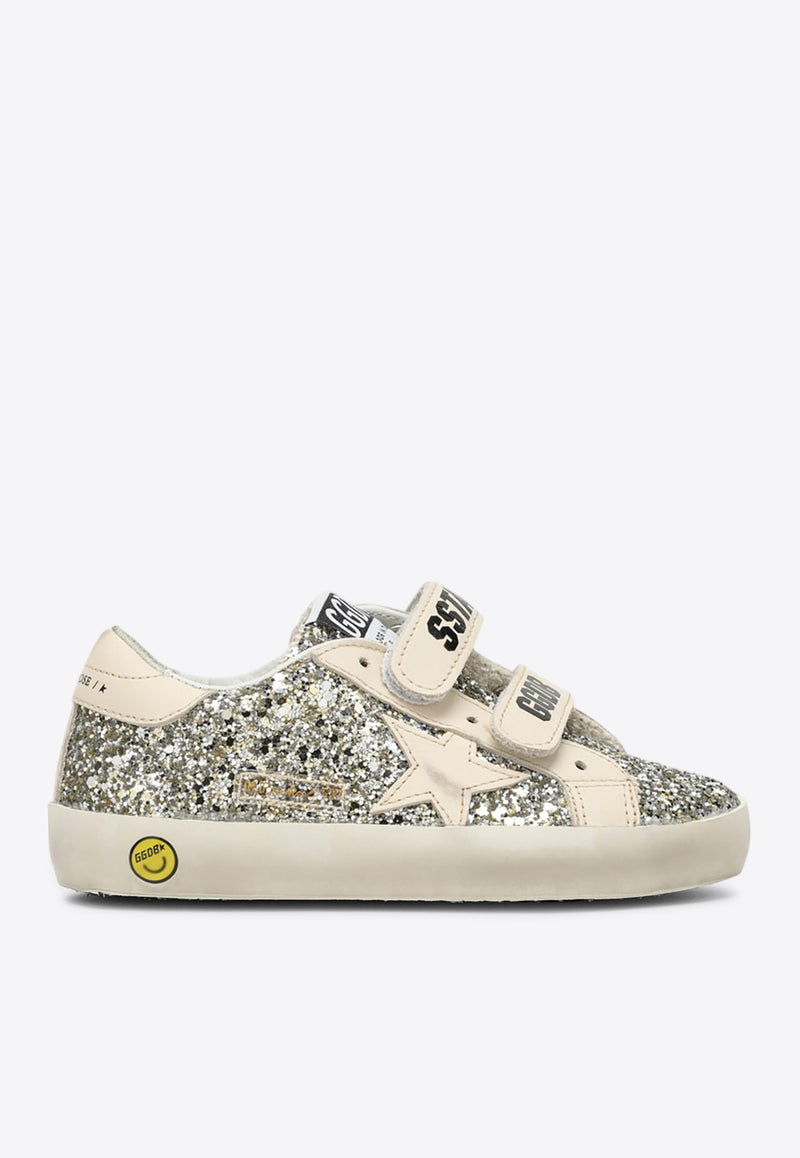Golden Goose DB Kids Babies Old School Glittered Sneakers Silver GJF00111F005314/R_GOLDE-65195