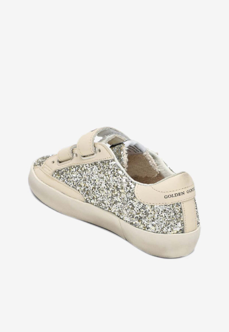 Golden Goose DB Kids Babies Old School Glittered Sneakers Silver GJF00111NF005314/S_GOLDE-65195