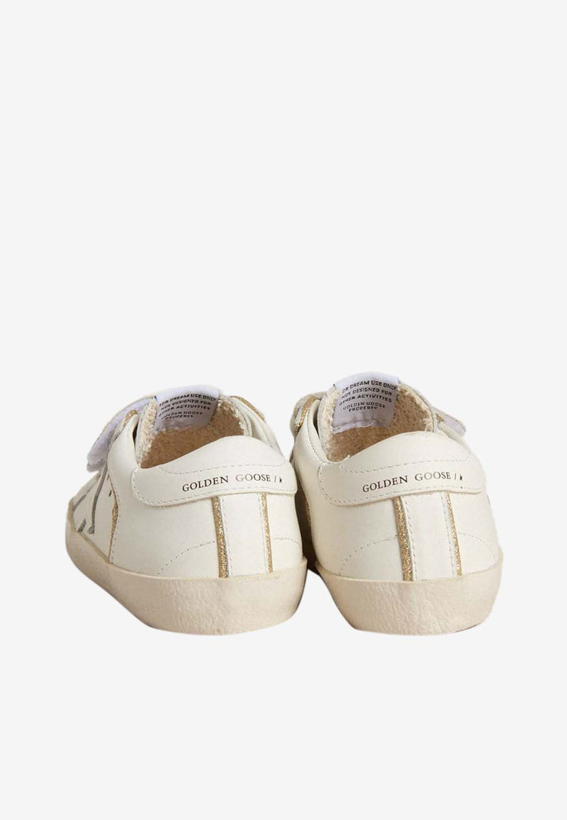 Golden Goose DB Kids Baby Girls Old School Leather Sneakers White GJF00143.F007427.10847_WHITE MULT